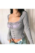 Ruffles Patchwork T-Shirts cottagecoreclothes