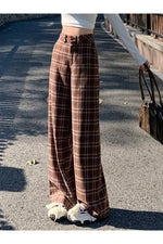 Plaid High Waist Pants cottagecoreclothes
