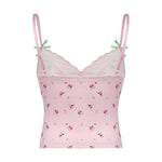 Fairycore Gingham Ribbon Bow Tank Top cottagecoreclothes