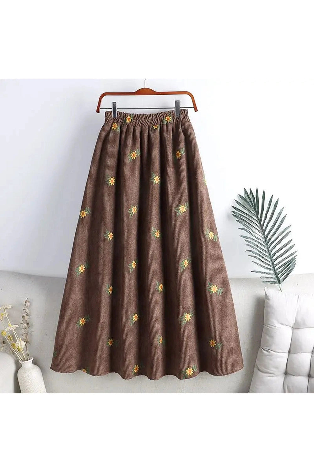 Embroidery Corduroy Skirt cottagecoreclothes