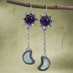 Vintage Chain-Link Moon Charm Earrings cottagecoreclothes