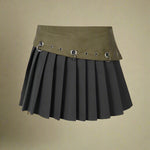 Fairy grunge Grommet Belted Mini Skirt cottagecoreclothes