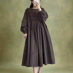 Mori Girl Embroidered Babydoll Midi Dress cottagecoreclothes