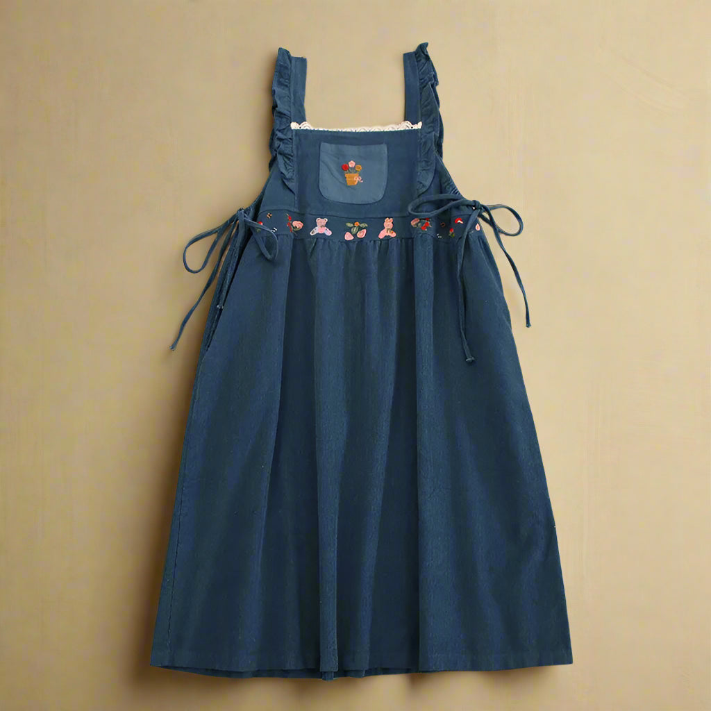 Mori Girl Sleeveless Embroidered Apron Dress cottagecoreclothes