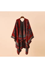 Geometric Lattice Pattern Poncho cottagecoreclothes