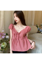 Picnic Charm Puff Sleeve Blouse cottagecoreclothes