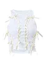 Fairy Lace-Up Ribbed Crop Top cottagecoreclothes