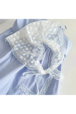 White Floral Lace Hair Scarf cottagecoreclothes