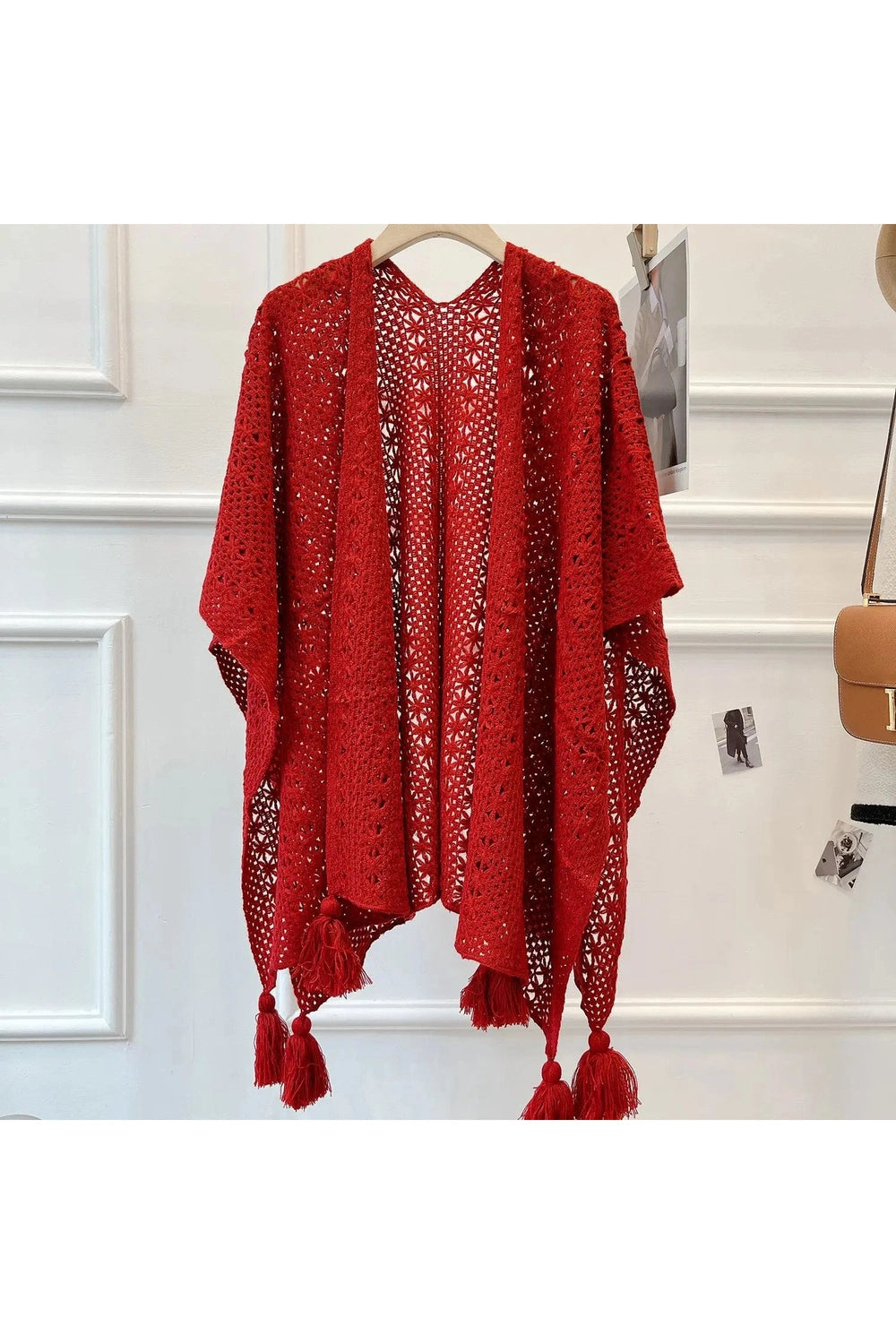 Ethnic Style Tassel Poncho cottagecoreclothes