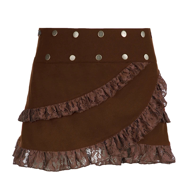 Fairyc Grunge Layered Lace Wrap Skirt cottagecoreclothes