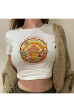 Fairycore Gothic Mushroom Crop Top cottagecoreclothes