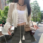 Mori Girl Sheer Lace Tie Cardigan