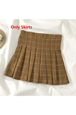 Mori Girl Bow Tie Plaid Outfit Set cottagecoreclothes