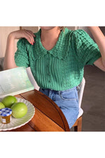 Vintage Short Sleeve Collar Fall Cardigan cottagecoreclothes