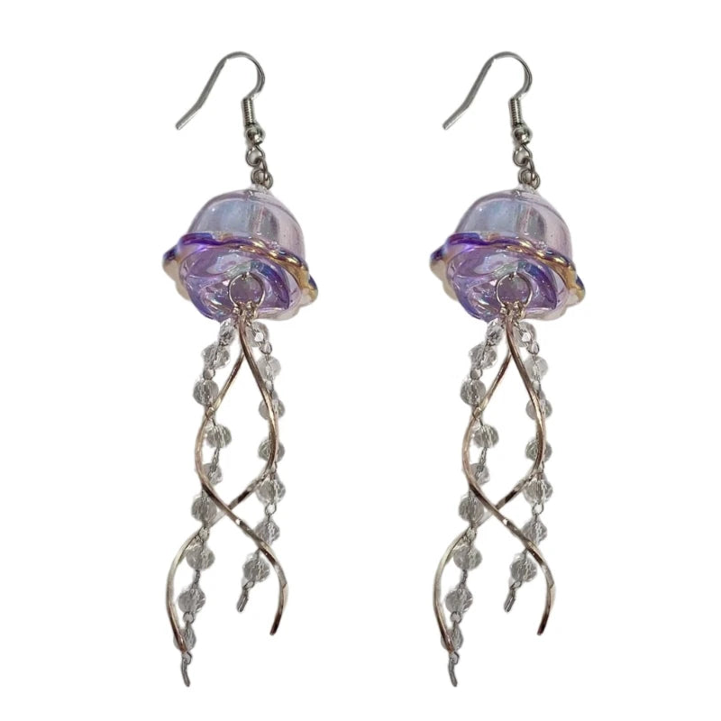 Mermaidcore Jellyfish Dangle Waterfall Earrings