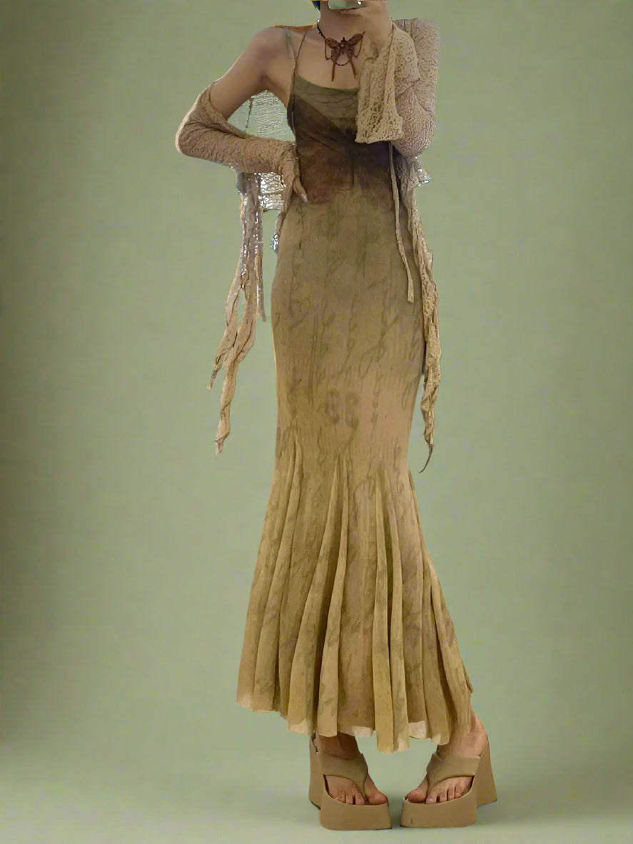 Fairy Grunge Layered Maxi Dress cottagecoreclothes