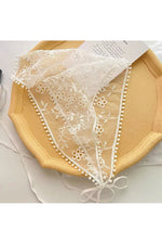 White Floral Lace Hair Scarf cottagecoreclothes