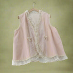 Mori Girl Embroidered Layered Lace Vest cottagecoreclothes