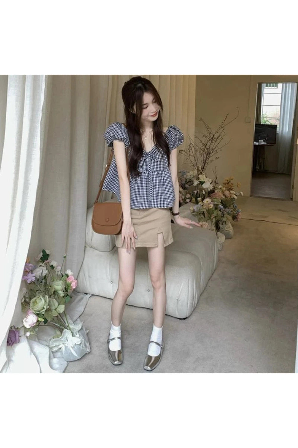 Picnic Charm Puff Sleeve Blouse cottagecoreclothes