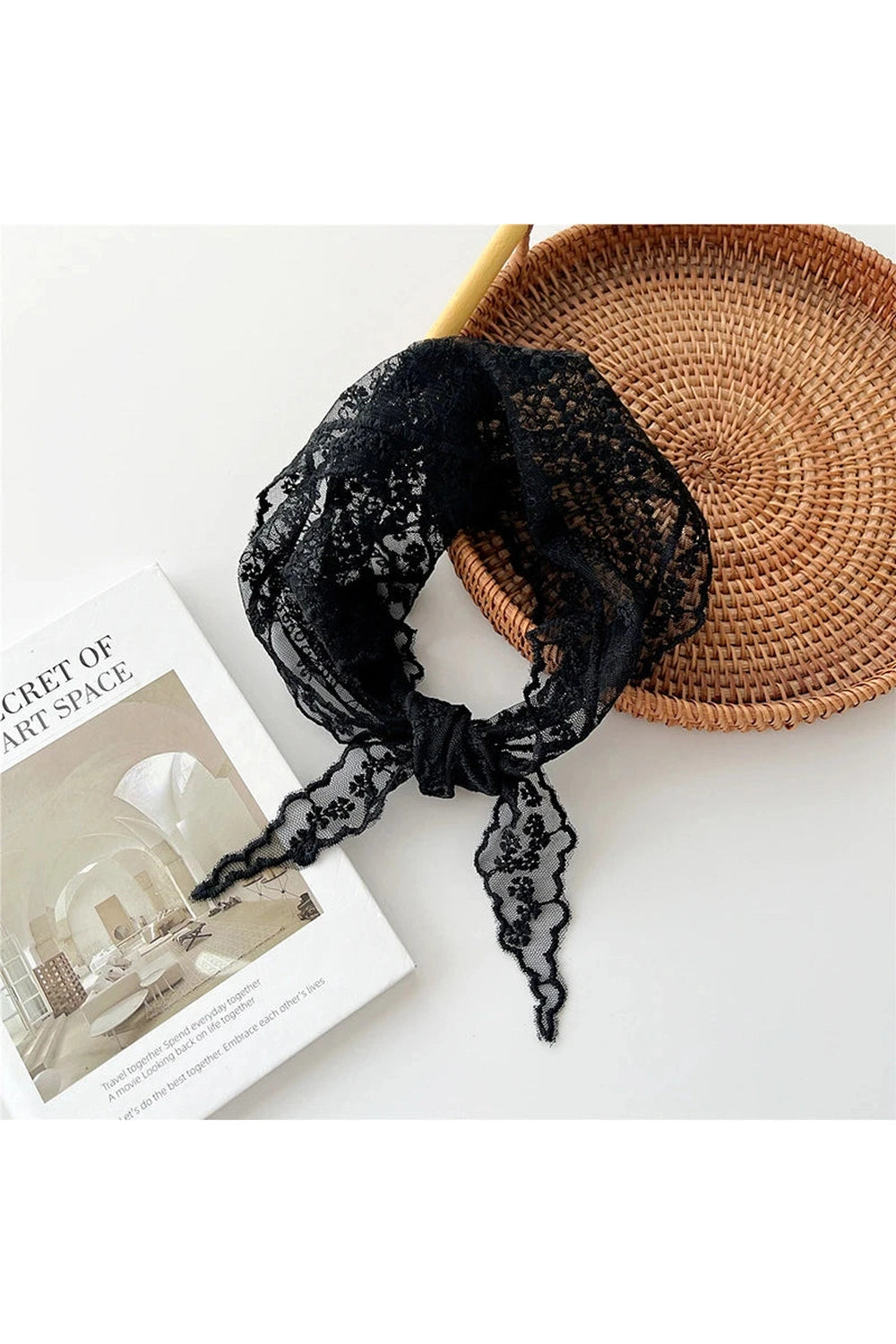 Vintage Black Lace Headscarf cottagecoreclothes