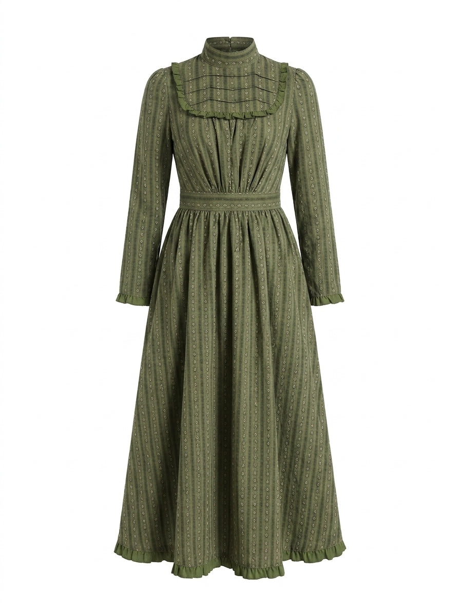 cottagecore green dress Moss Garden Pintuck Maxi anticipation Sue Wong Black Silk a flattering square neckline Color:Black over nude