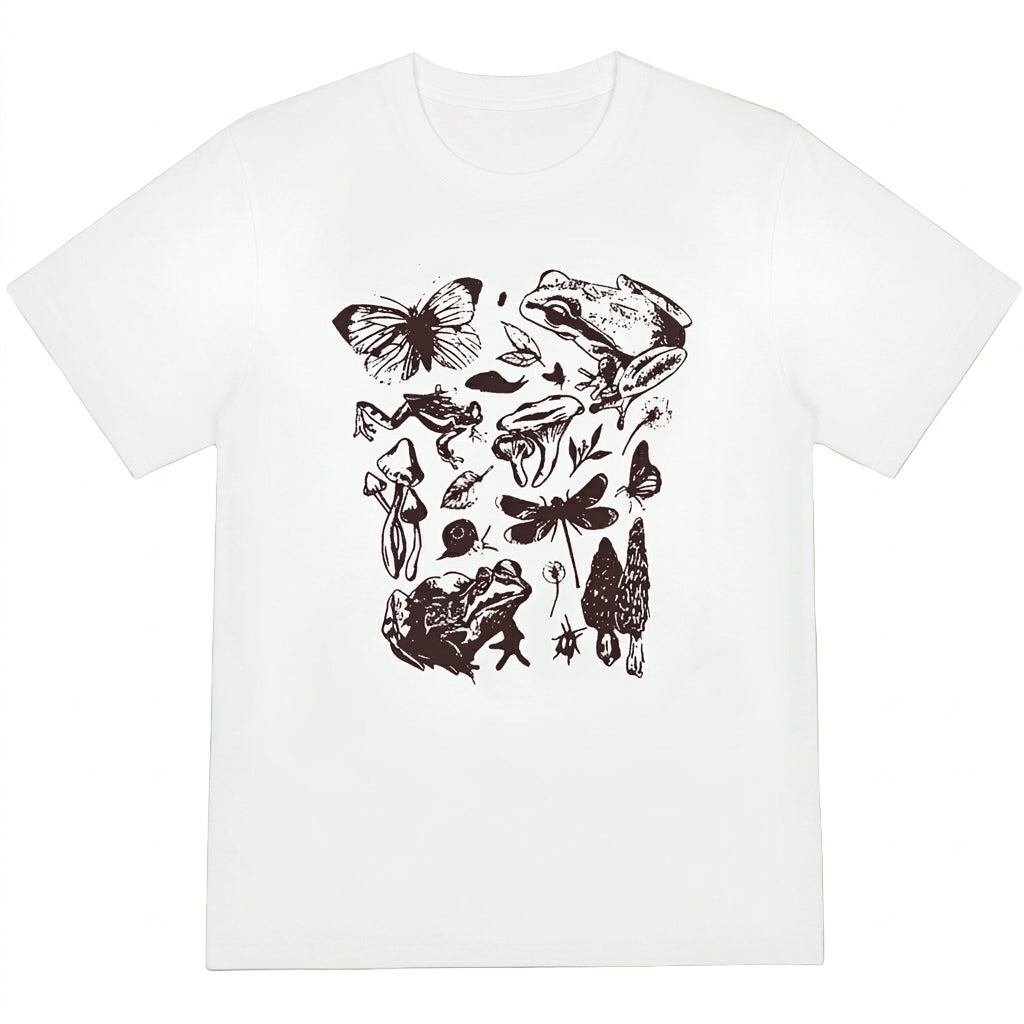 Goblincore Naturskizze T-Shirt