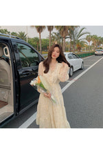 V-neck Elegant Sweet Dress cottagecoreclothes