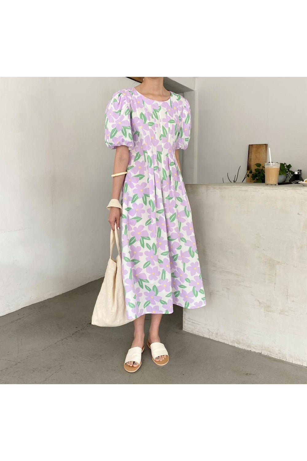 Folds Long Floral Dress cottagecoreclothes