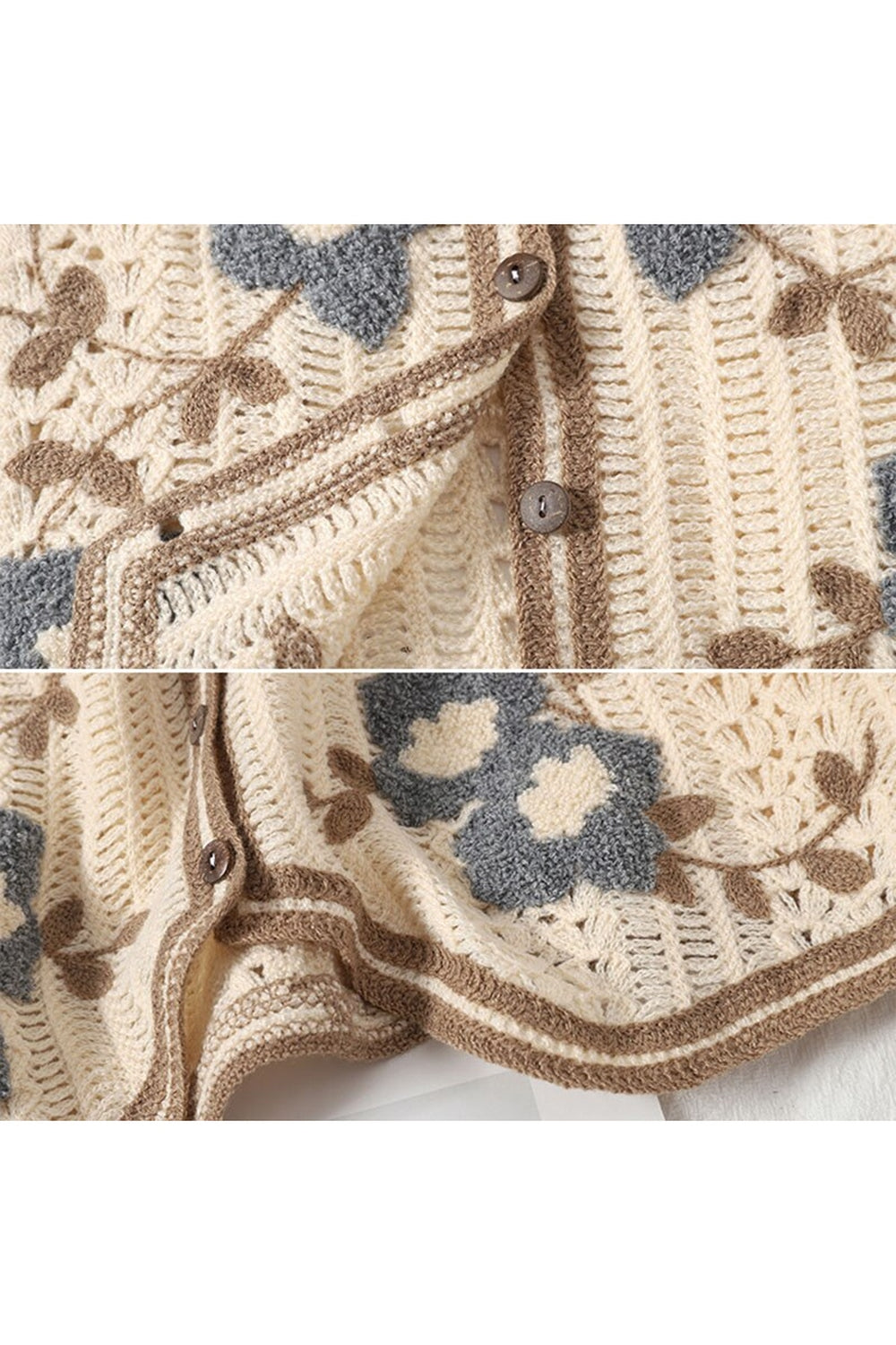 Retro Floral Sleeveless Fall Cardigan cottagecoreclothes