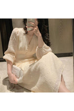 Elegant Fairycore Long Sleeve Dress cottagecoreclothes