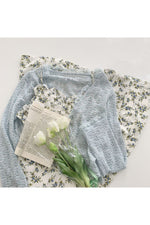 Two Piece Flower Long Dress & Vintage Blue Cardigan cottagecoreclothes