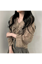 Goblincore Hollow Out Fall Sweater cottagecoreclothes