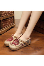 Embroidered Casual Loafers cottagecoreclothes