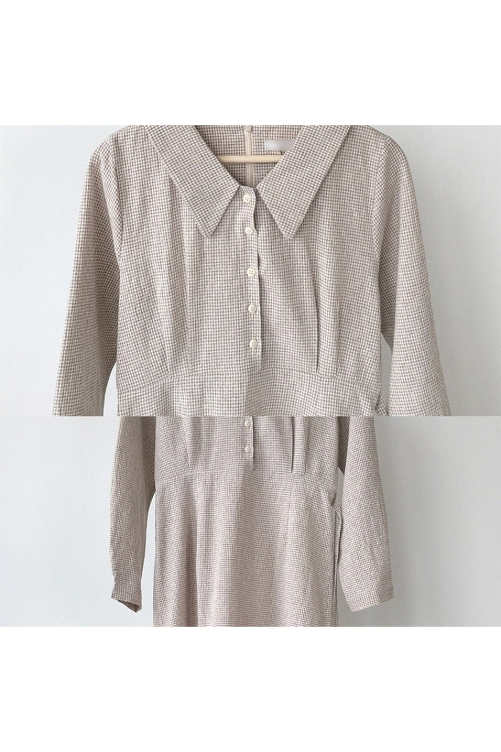 Vintage Plaid Long Sleeve Dress cottagecoreclothes