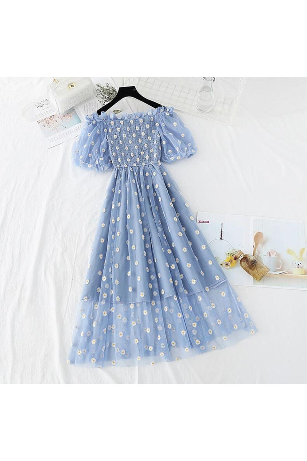 Fairycore Embroidery Mesh Dress cottagecoreclothes