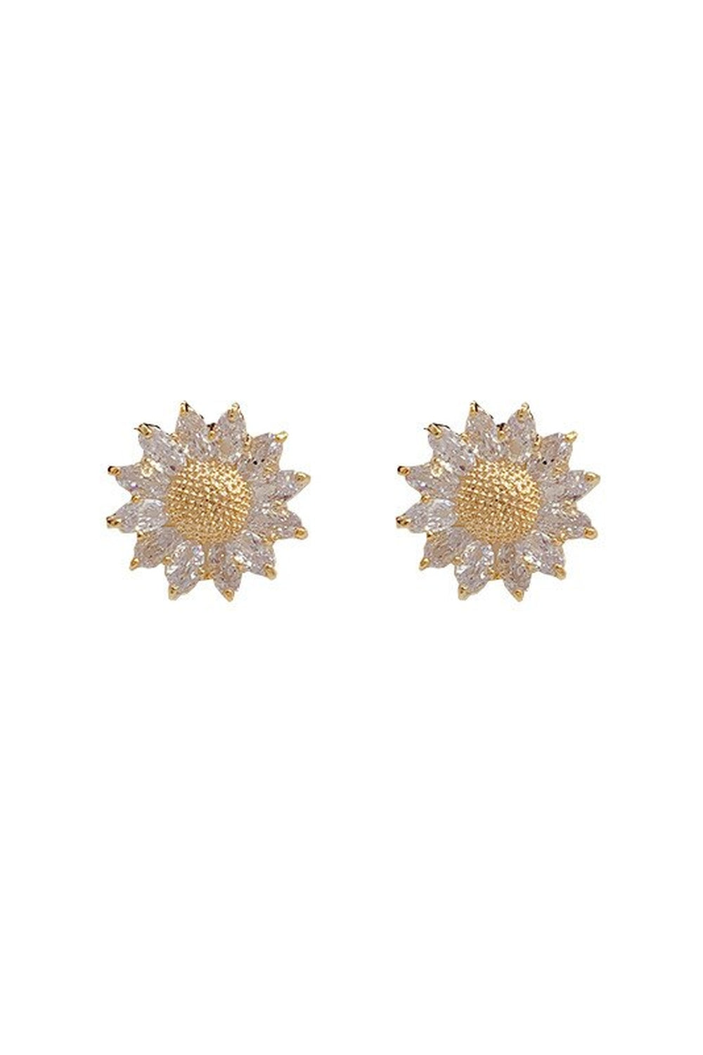 Sparkly Crystal Daisy Flower Earrings cottagecoreclothes