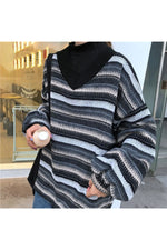 Goblincore Stripe Knit Fall Sweater cottagecoreclothes