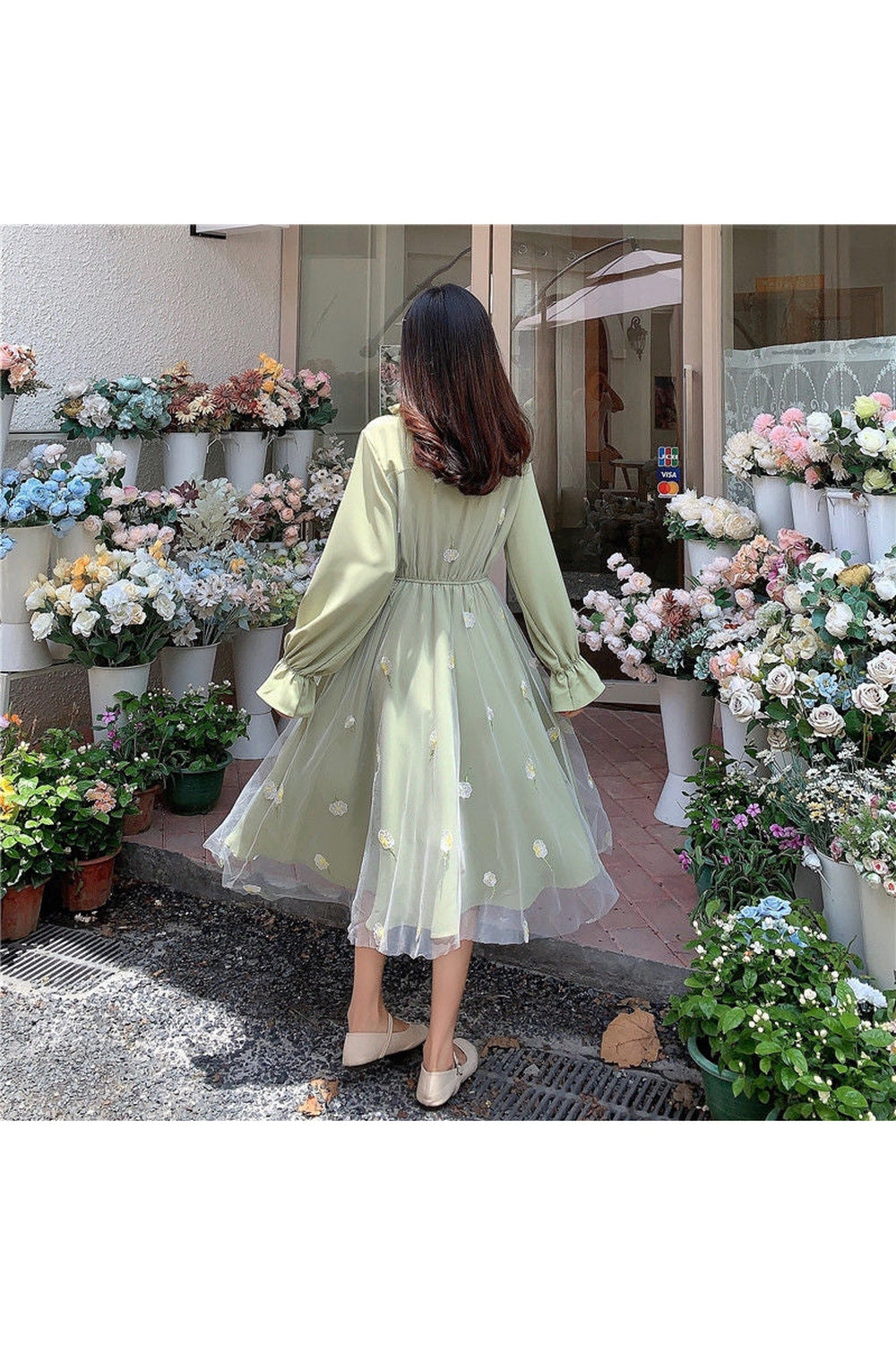 Floral Embroidery Elegant Dress cottagecoreclothes