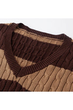 Retro Aesthetic Stripe Loose Fall Sweater cottagecoreclothes