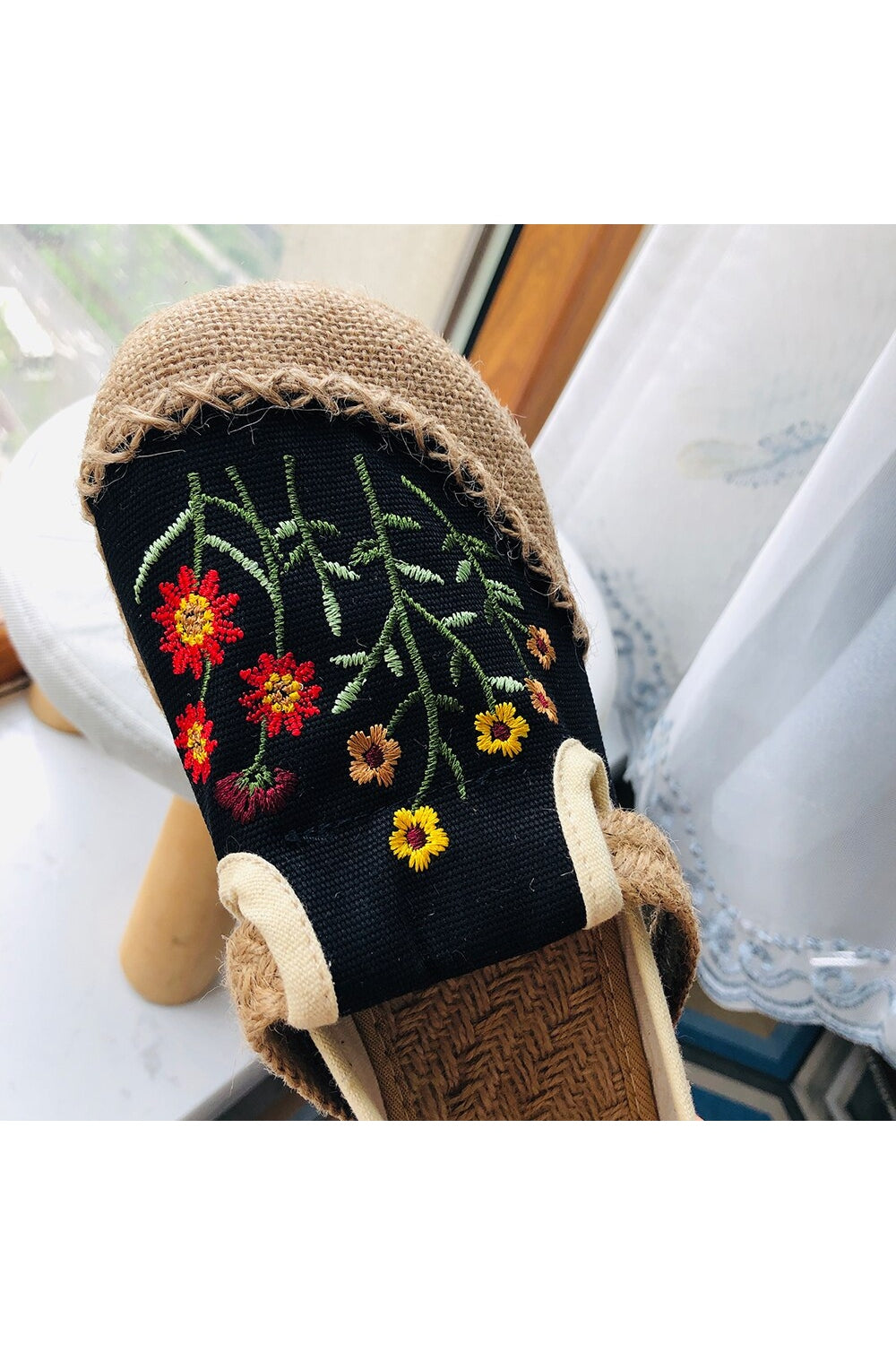 Mori Girl Flowers Embroidered Shoes cottagecoreclothes