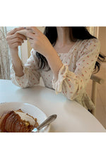 High Waist Floral Slim Blouse cottagecoreclothes