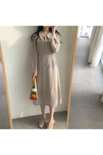 Vintage Plaid Long Sleeve Dress cottagecoreclothes