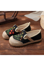 Mori Girl Flowers Embroidered Shoes cottagecoreclothes