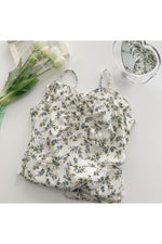 Two Piece Flower Long Dress & Vintage Blue Cardigan cottagecoreclothes