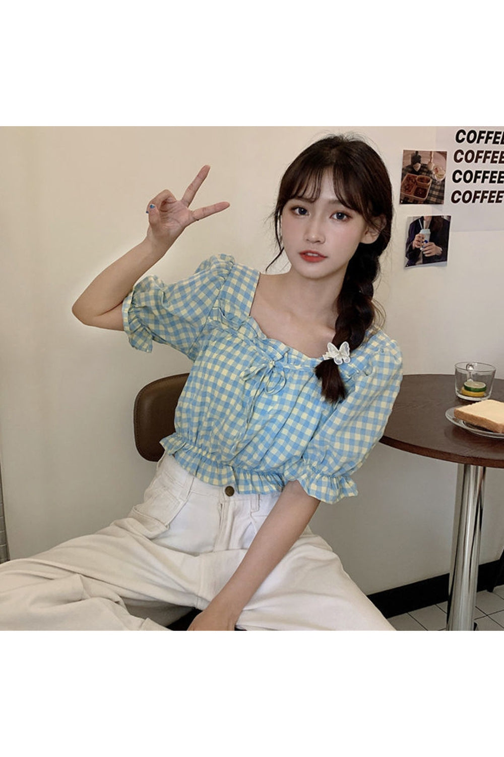 Retro Plaid Crop Top cottagecoreclothes