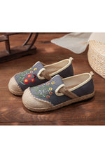 Mori Girl Flowers Embroidered Shoes cottagecoreclothes