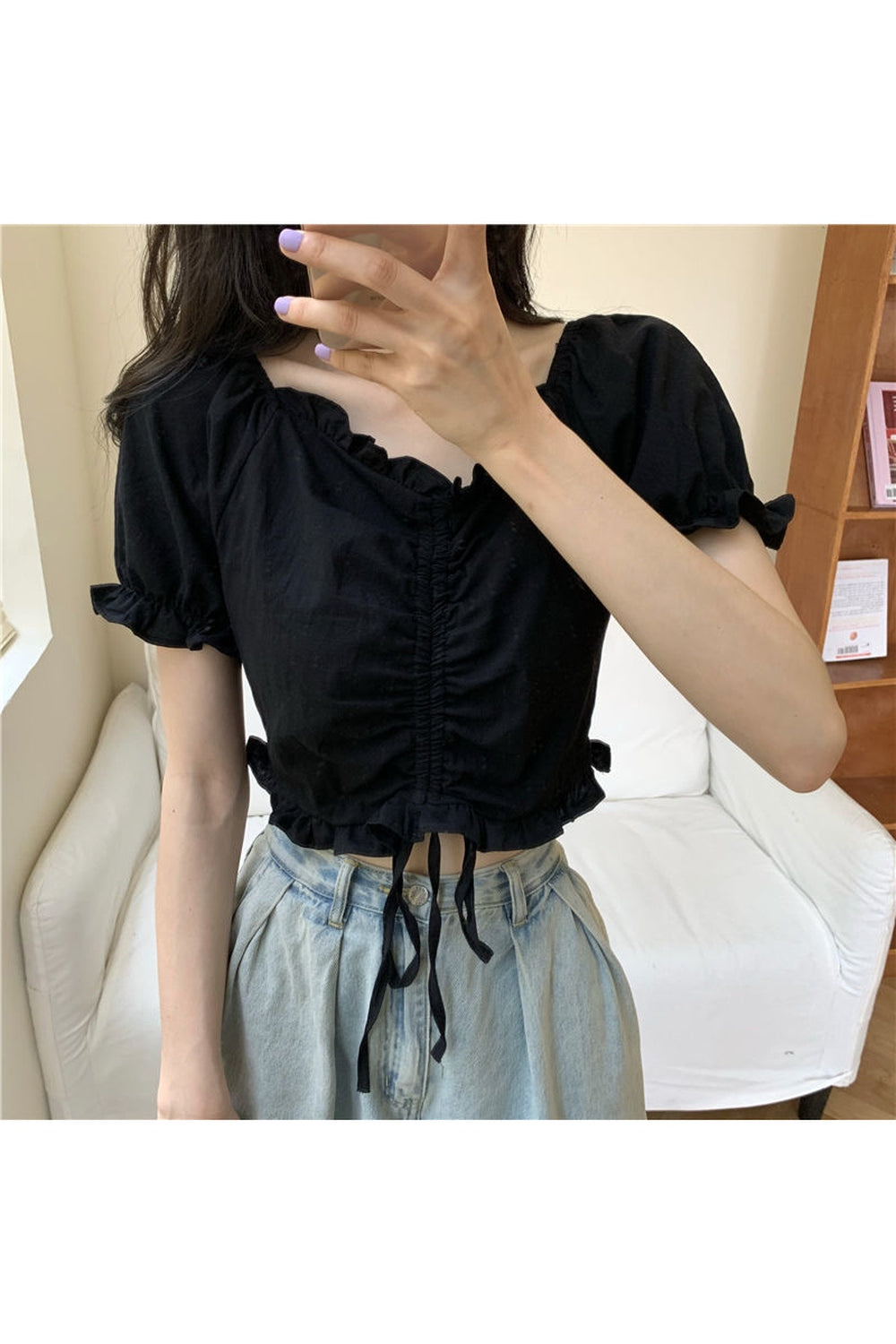 Fairycore V-Neck Crop Top cottagecoreclothes