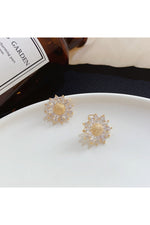 Sparkly Crystal Daisy Flower Earrings cottagecoreclothes