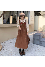 Mori Girl Corduroy Sleeveless Dress cottagecoreclothes