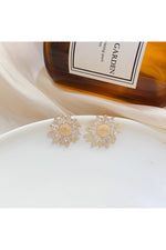 Sparkly Crystal Daisy Flower Earrings cottagecoreclothes